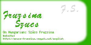 fruzsina szucs business card